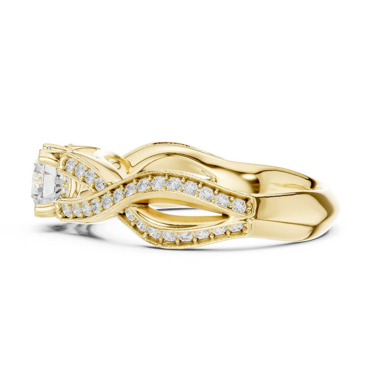 Round Twist Lab Grown Diamond Engagement Ring