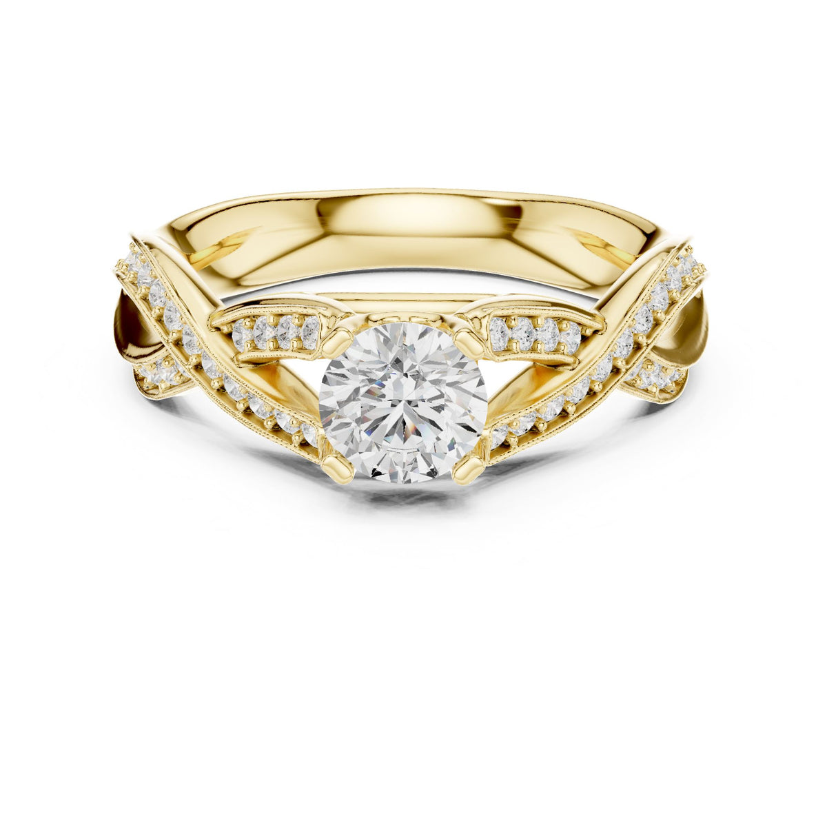 Round Twist Lab Grown Diamond Engagement Ring