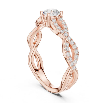 Round Twist Lab Grown Diamond Engagement Ring