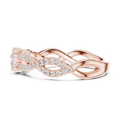 Round Twist Lab Grown Diamond Engagement Ring
