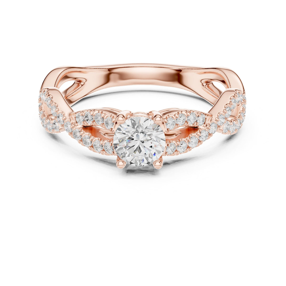 Round Twist Lab Grown Diamond Engagement Ring