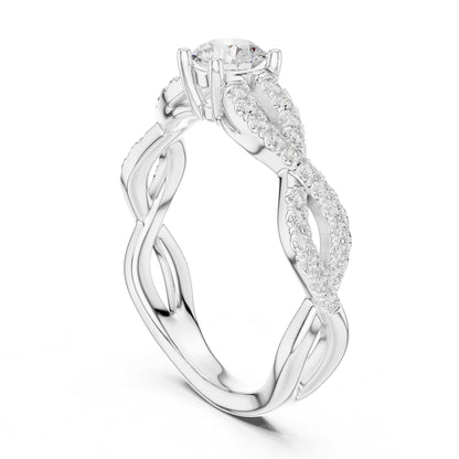 Round Twist Lab Grown Diamond Engagement Ring