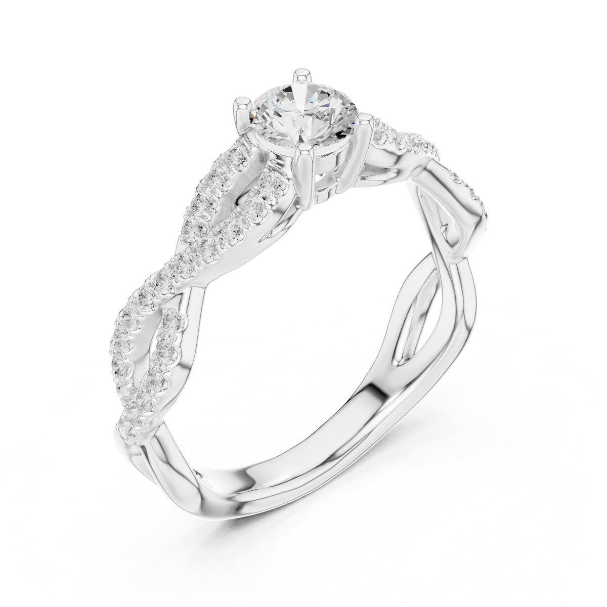 Round Twist Lab Grown Diamond Engagement Ring