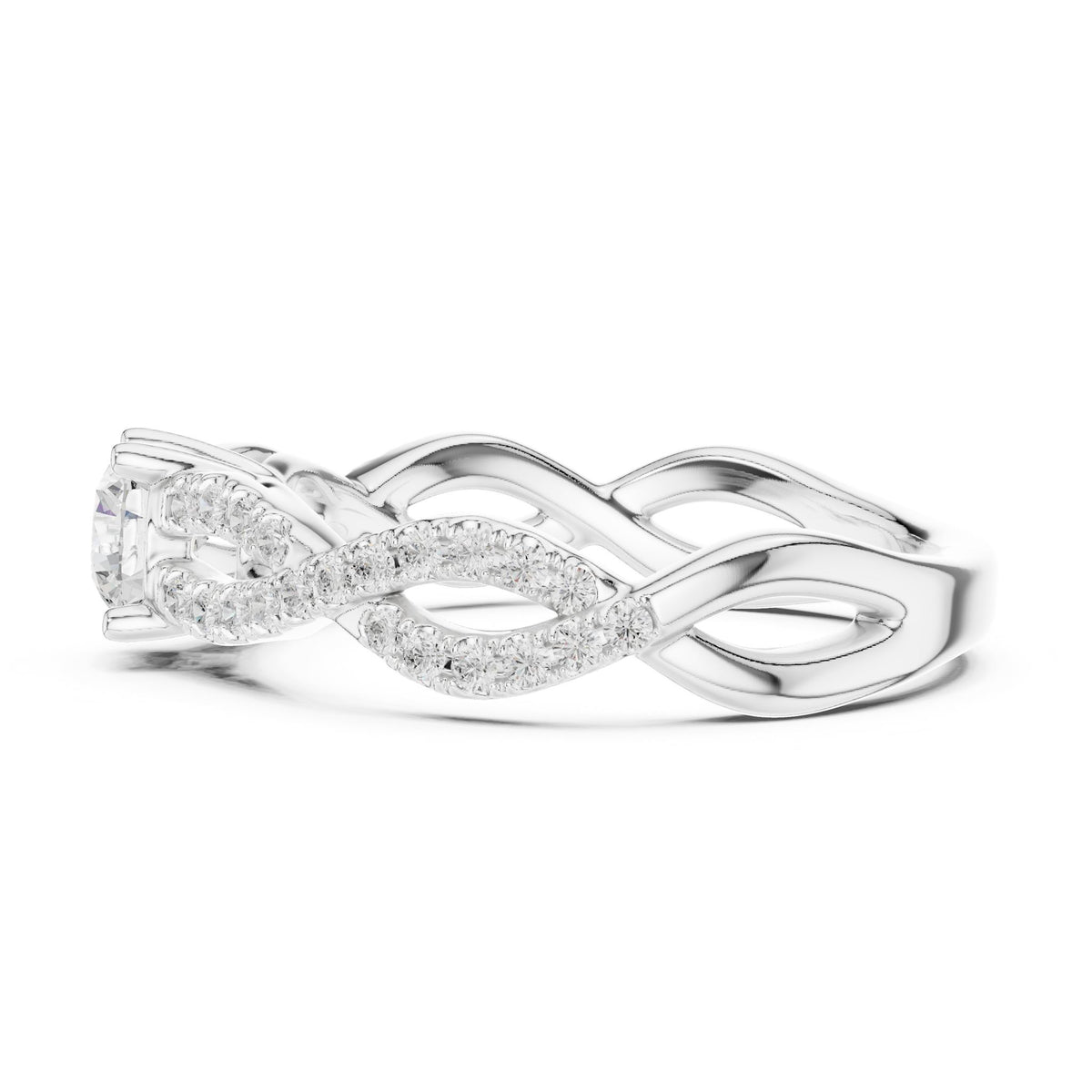 Round Twist Lab Grown Diamond Engagement Ring