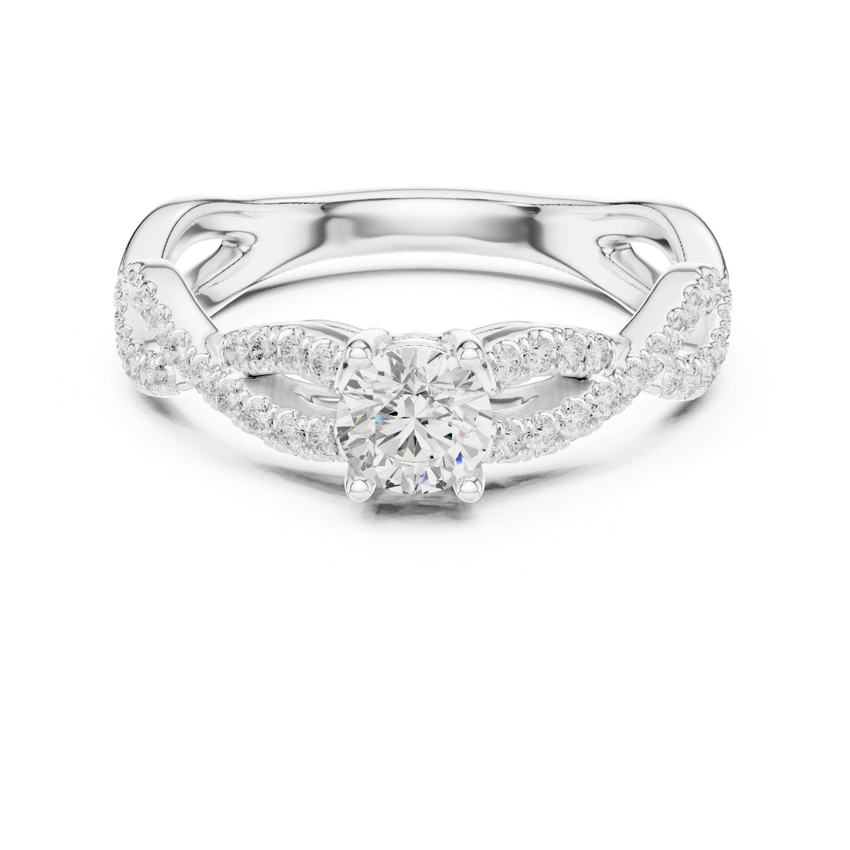 Round Twist Lab Grown Diamond Engagement Ring