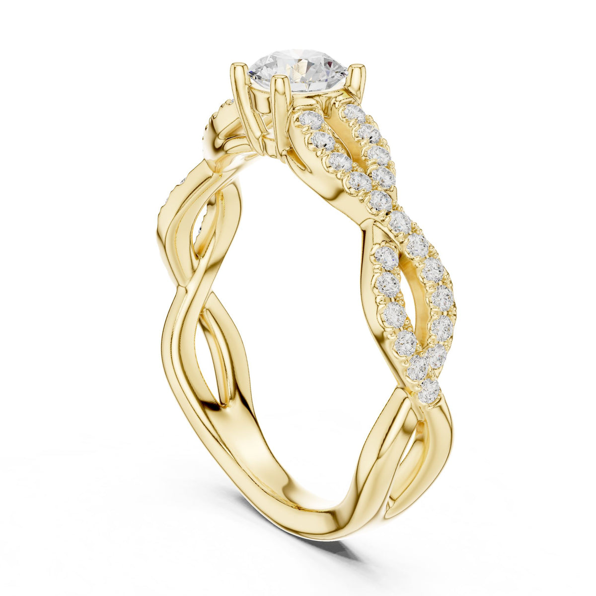 Round Twist Lab Grown Diamond Engagement Ring