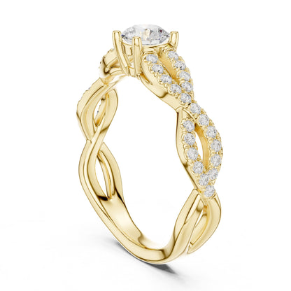 Round Twist Lab Grown Diamond Engagement Ring