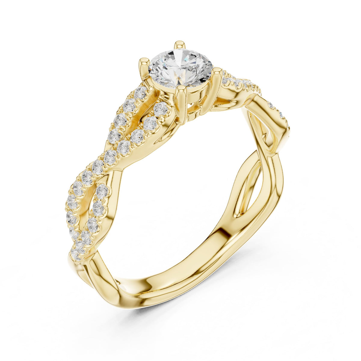 Round Twist Lab Grown Diamond Engagement Ring