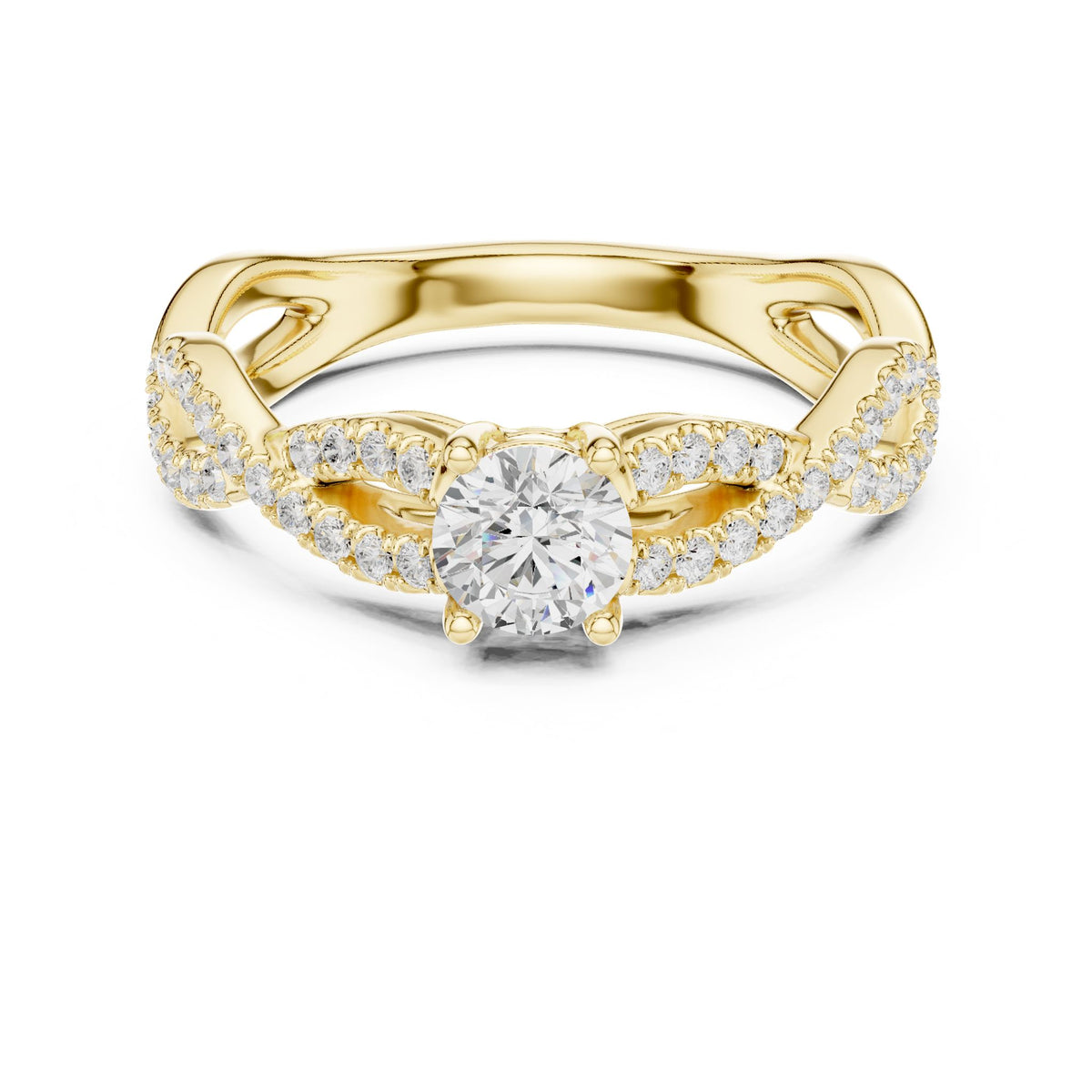 Round Twist Lab Grown Diamond Engagement Ring