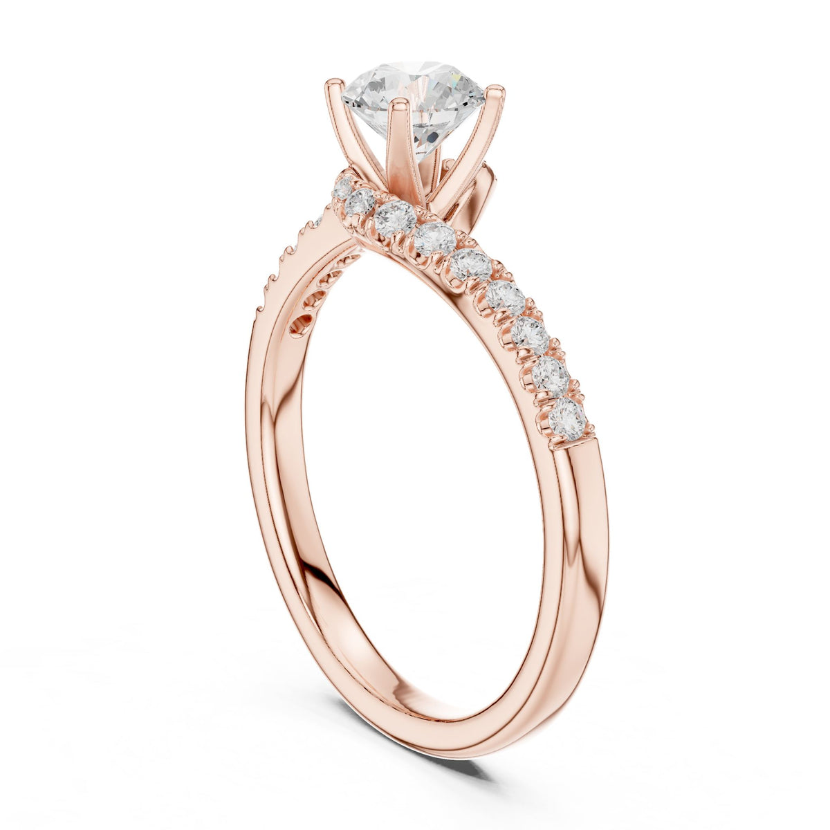 Round Twist Lab Grown Diamond Engagement Ring