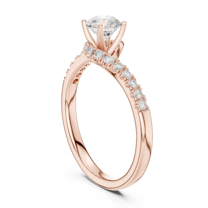 Round Twist Lab Grown Diamond Engagement Ring
