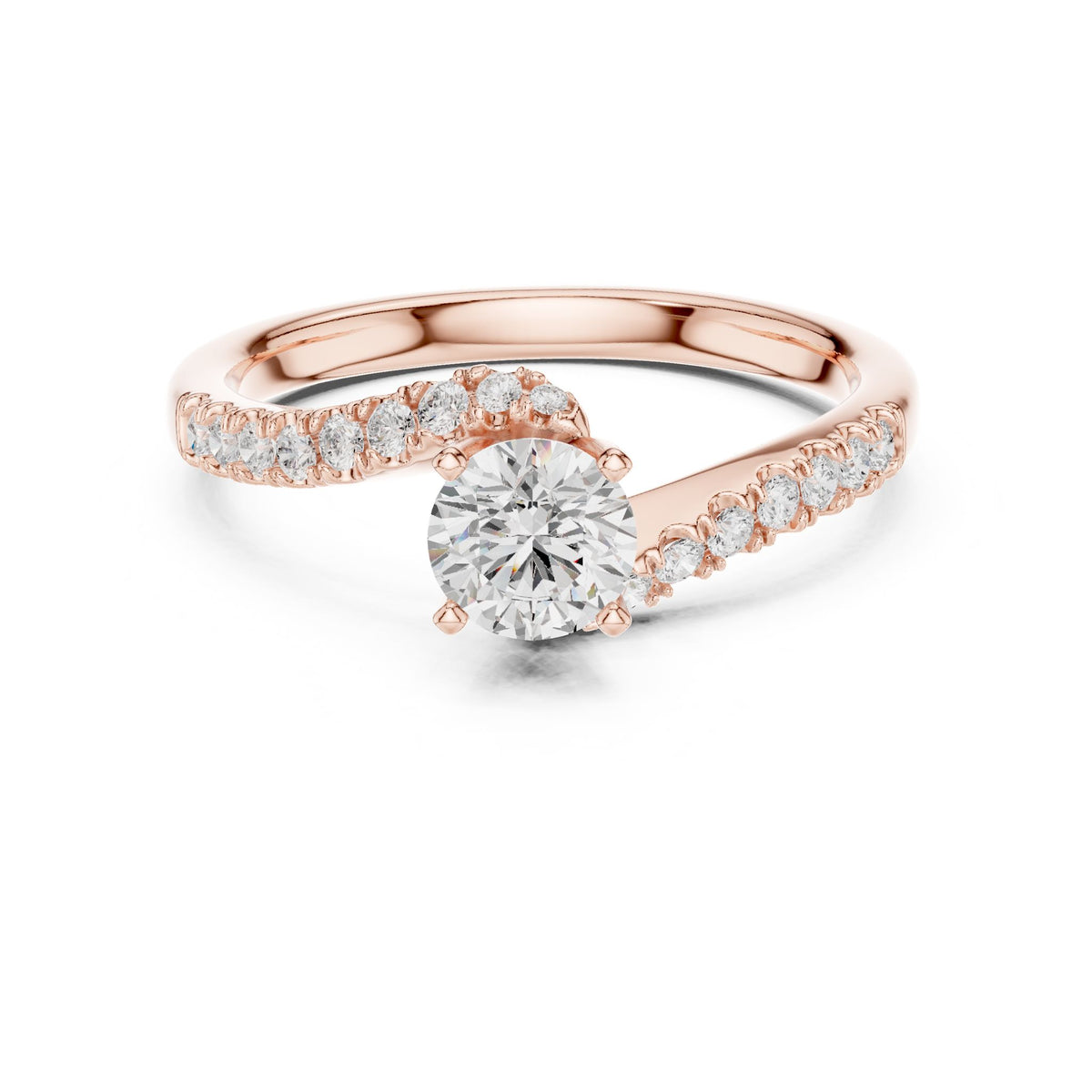 Round Twist Lab Grown Diamond Engagement Ring