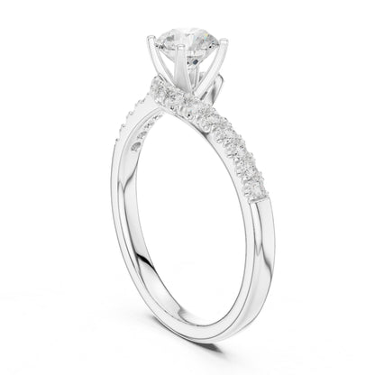 Round Twist Lab Grown Diamond Engagement Ring
