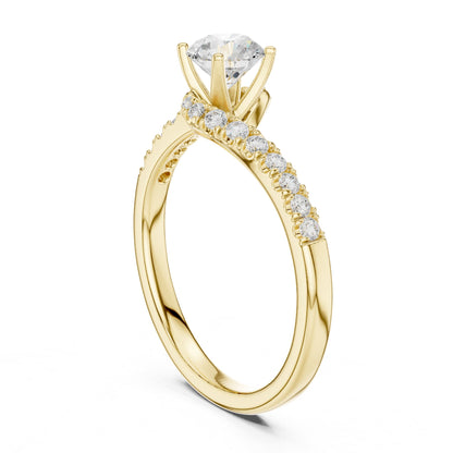 Round Twist Lab Grown Diamond Engagement Ring