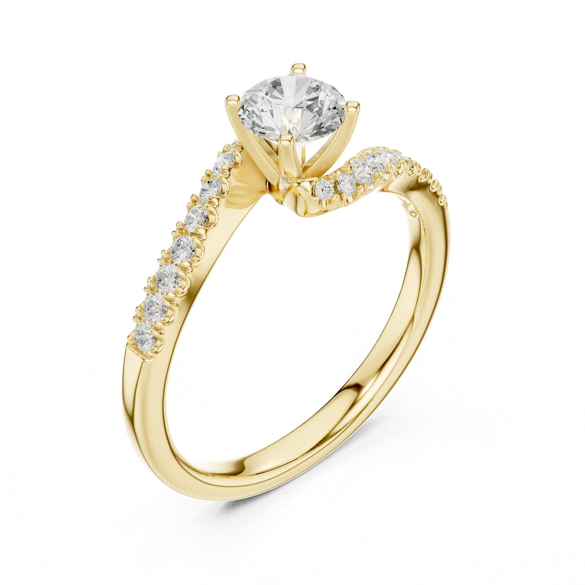 Round Twist Lab Grown Diamond Engagement Ring