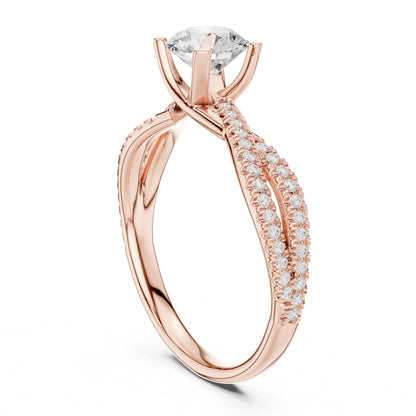Round Twist Lab Grown Diamond Engagement Ring