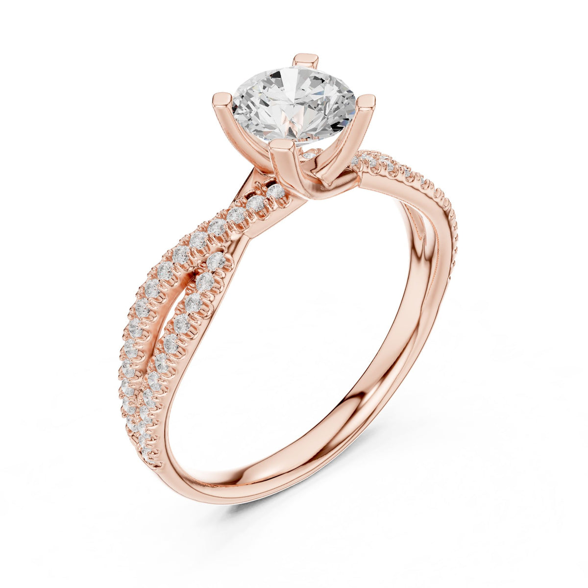 Round Twist Lab Grown Diamond Engagement Ring
