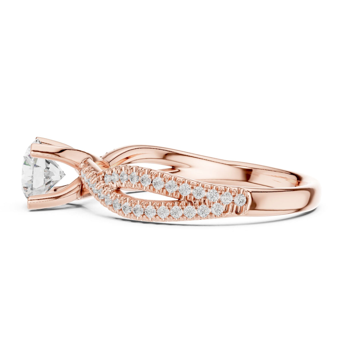 Round Twist Lab Grown Diamond Engagement Ring
