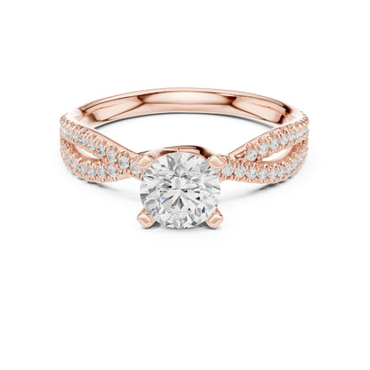 Round Twist Lab Grown Diamond Engagement Ring