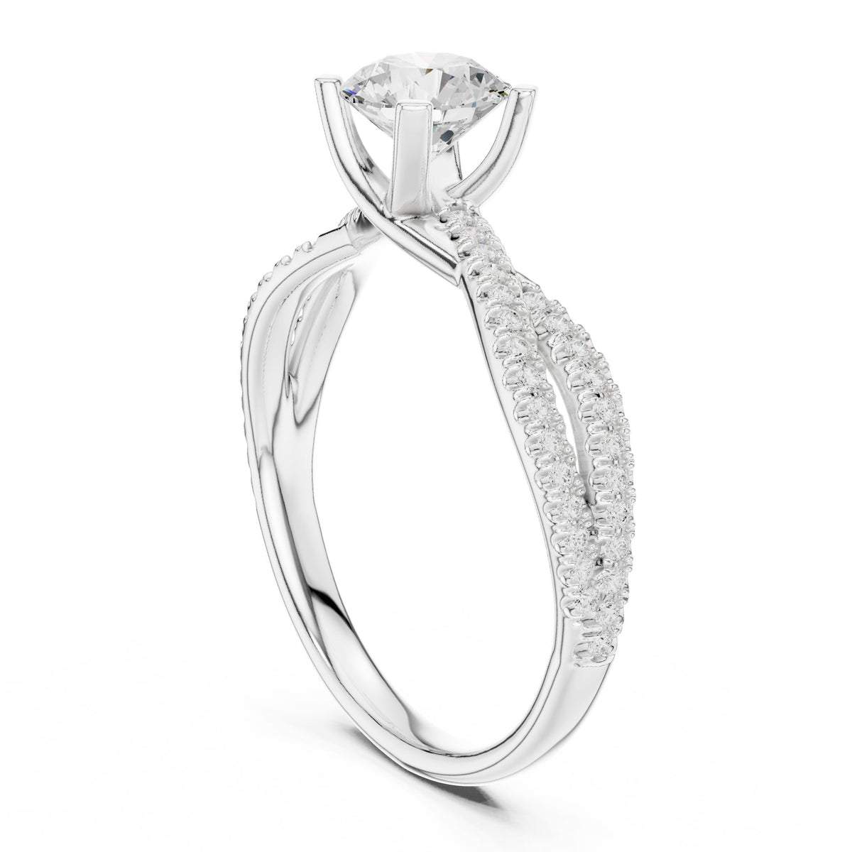 Round Twist Lab Grown Diamond Engagement Ring