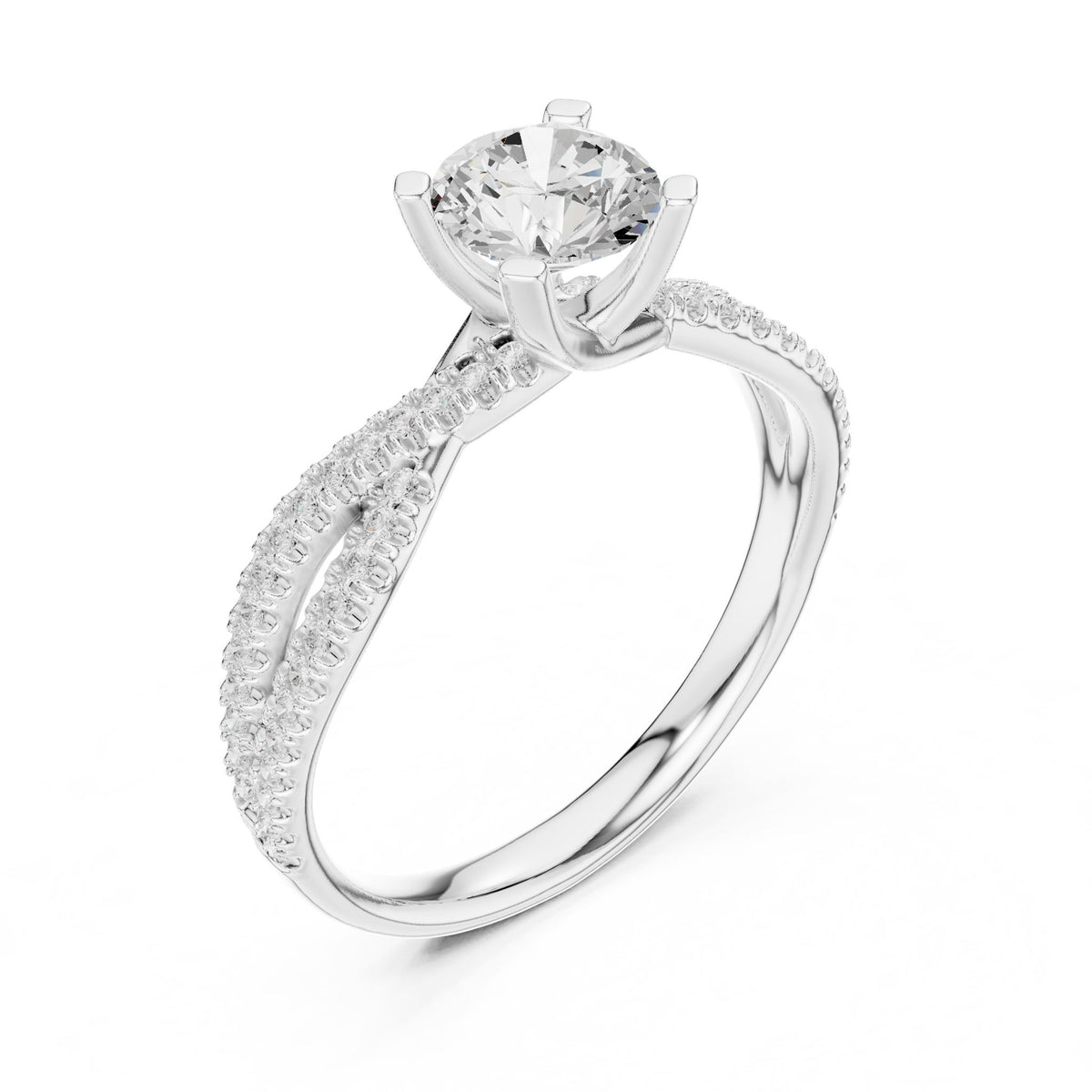 Round Twist Lab Grown Diamond Engagement Ring