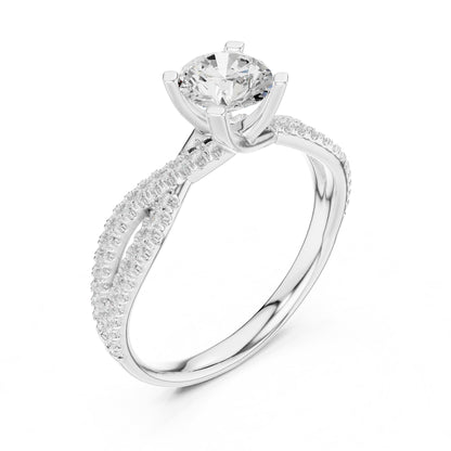 Round Twist Lab Grown Diamond Engagement Ring