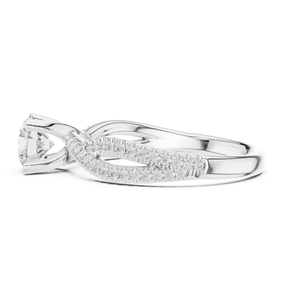 Round Twist Lab Grown Diamond Engagement Ring