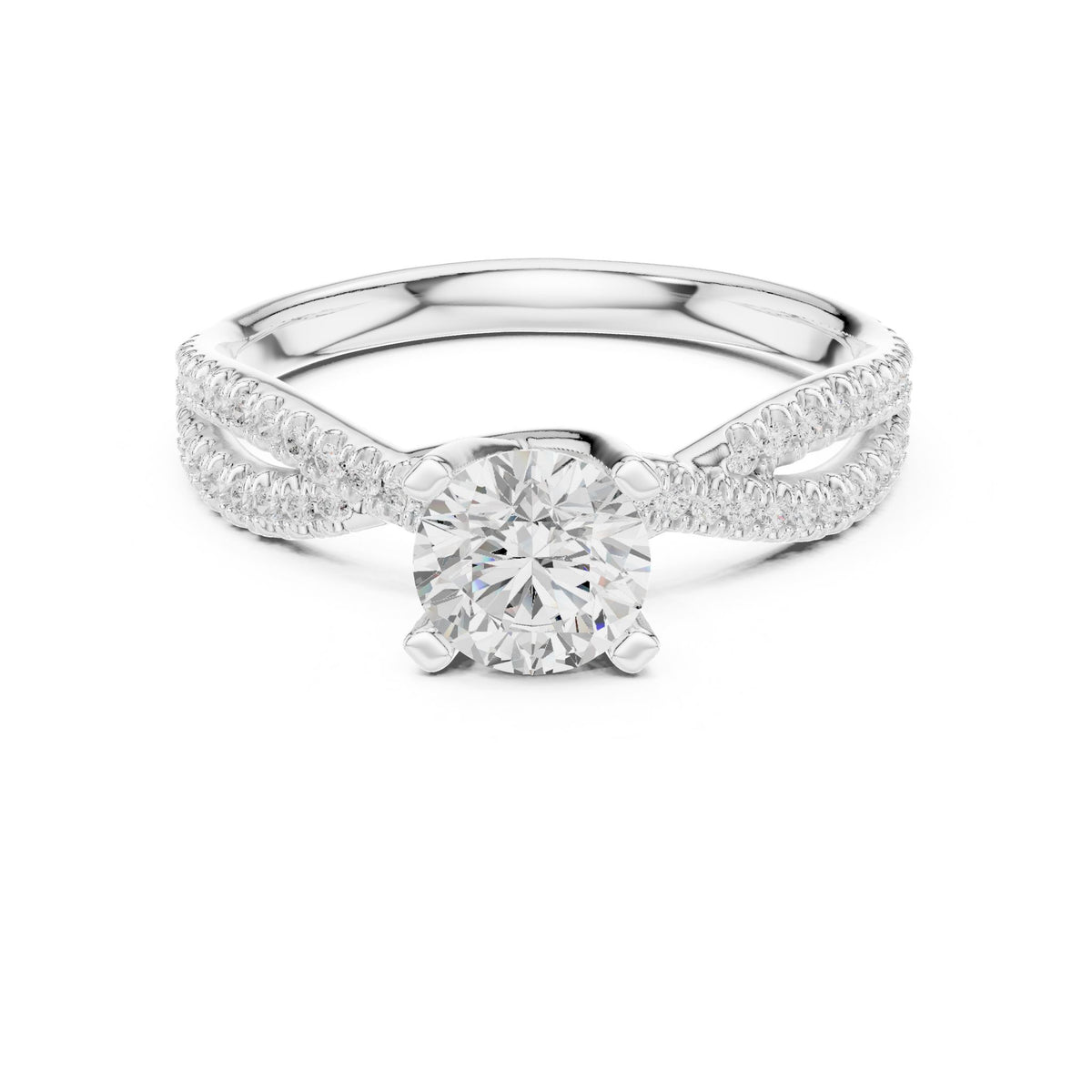 Round Twist Lab Grown Diamond Engagement Ring