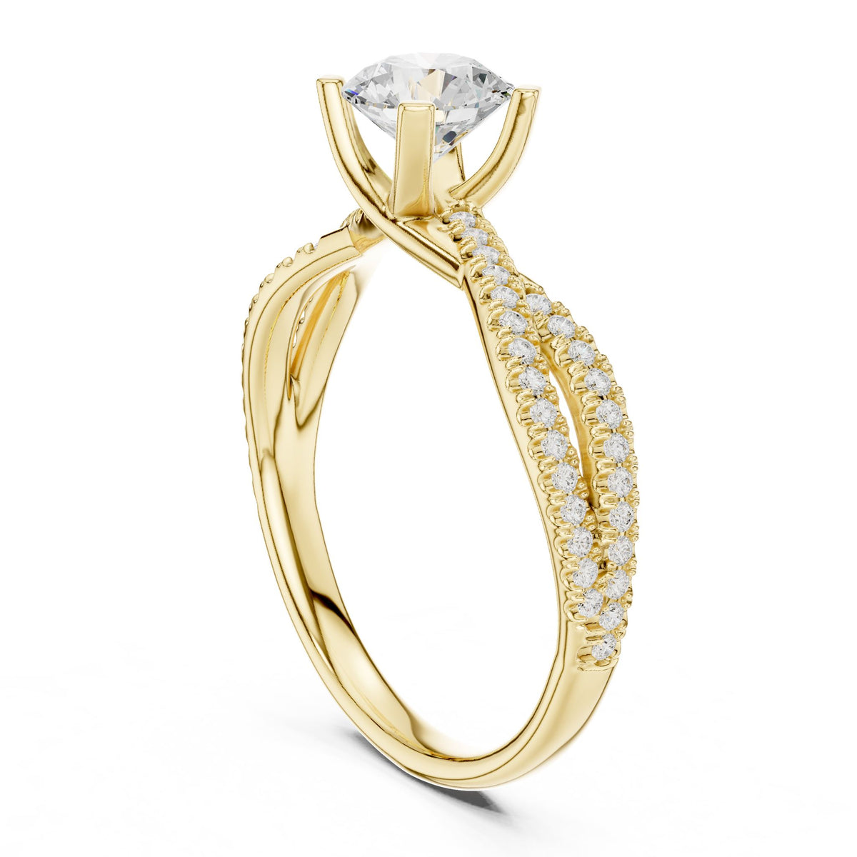 Round Twist Lab Grown Diamond Engagement Ring