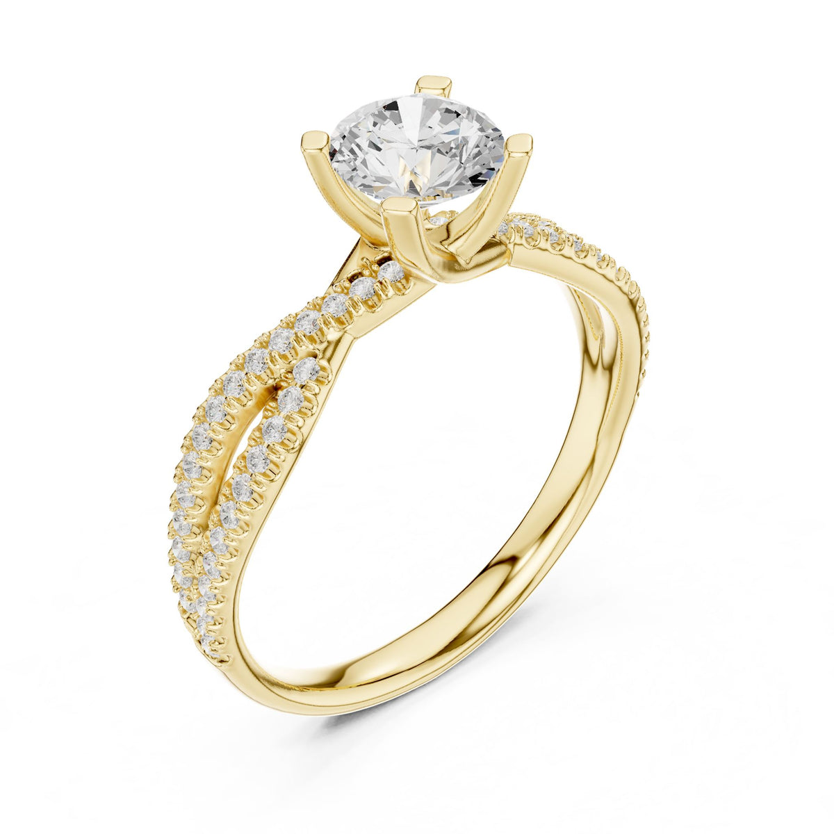 Round Twist Lab Grown Diamond Engagement Ring