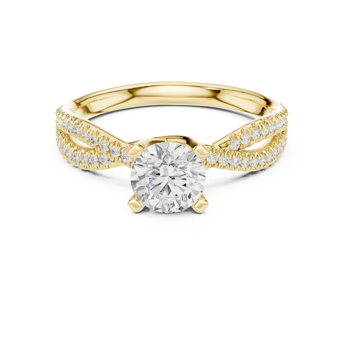 Round Twist Lab Grown Diamond Engagement Ring