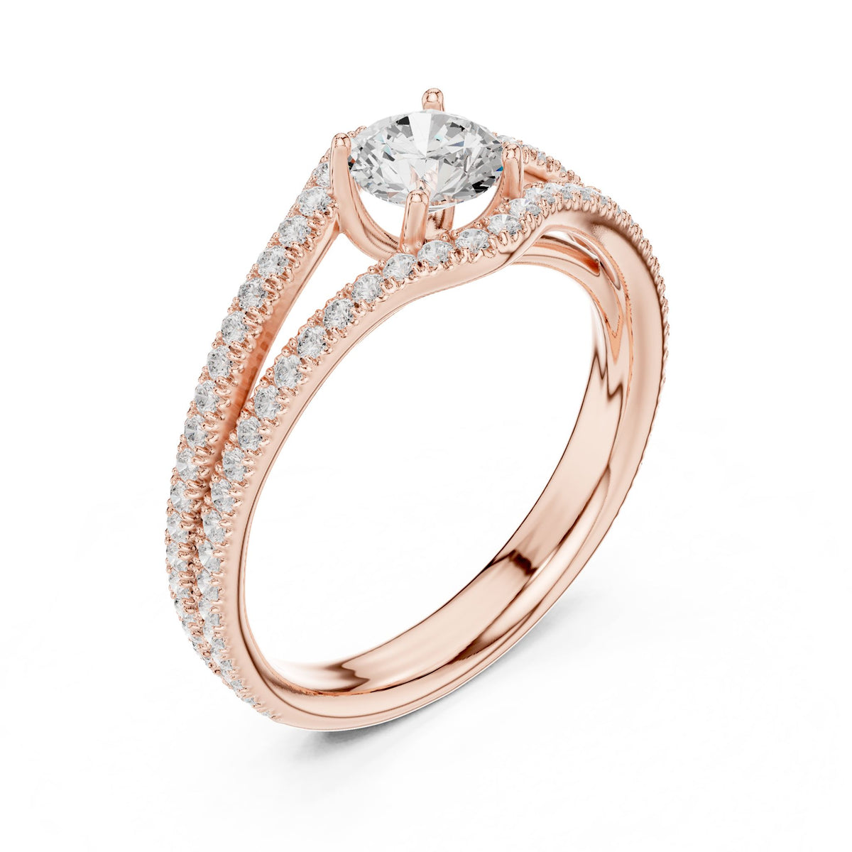 Round Twist Lab Grown Diamond Engagement Ring