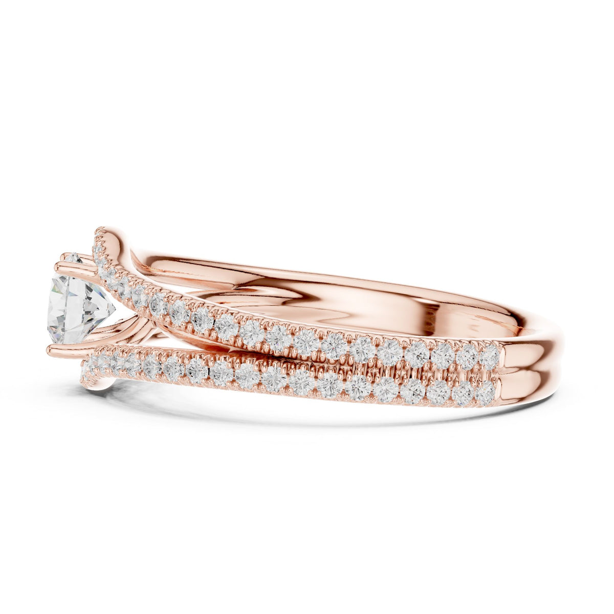 Round Twist Lab Grown Diamond Engagement Ring