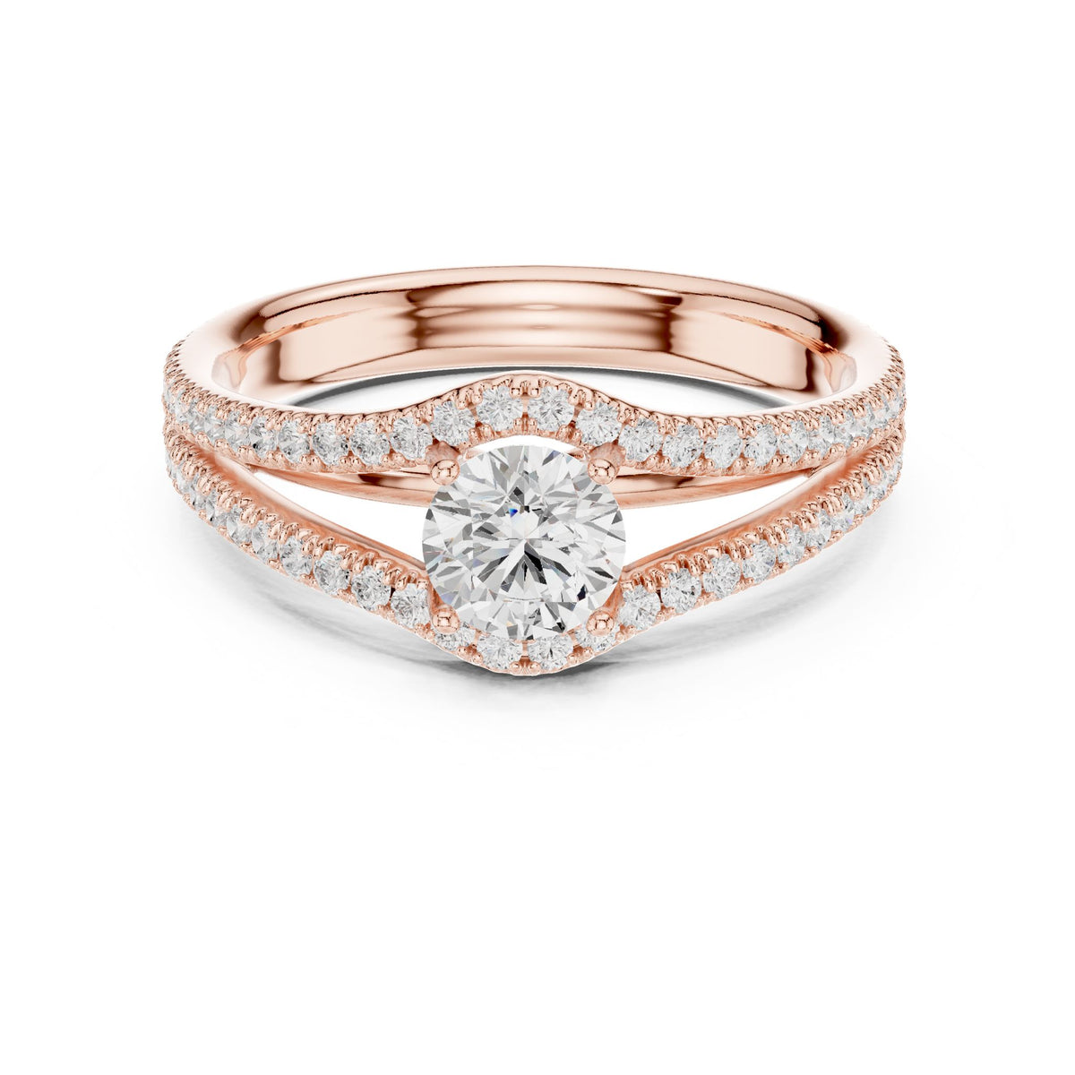Round Twist Lab Grown Diamond Engagement Ring