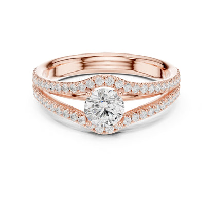 Round Twist Lab Grown Diamond Engagement Ring