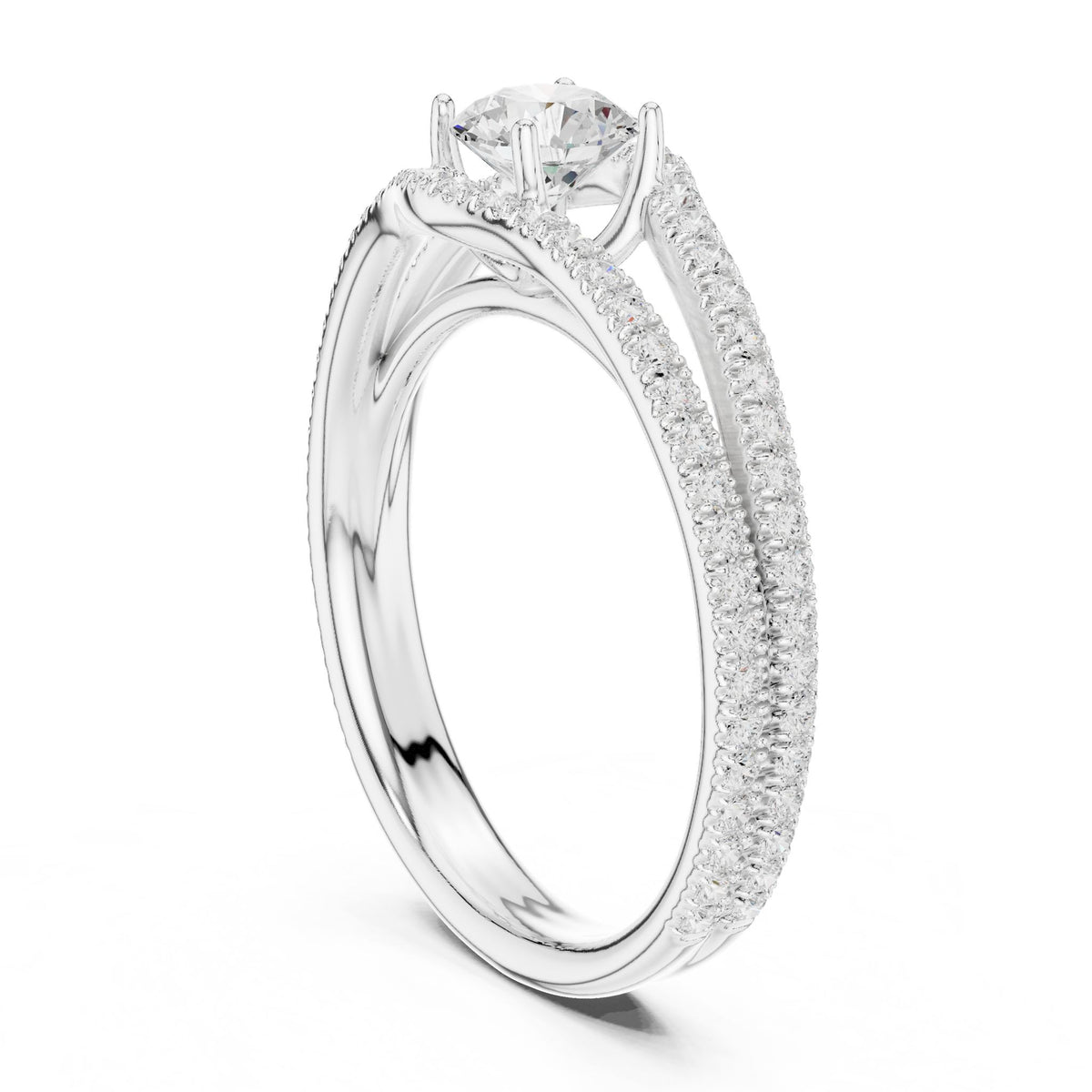 Round Twist Lab Grown Diamond Engagement Ring