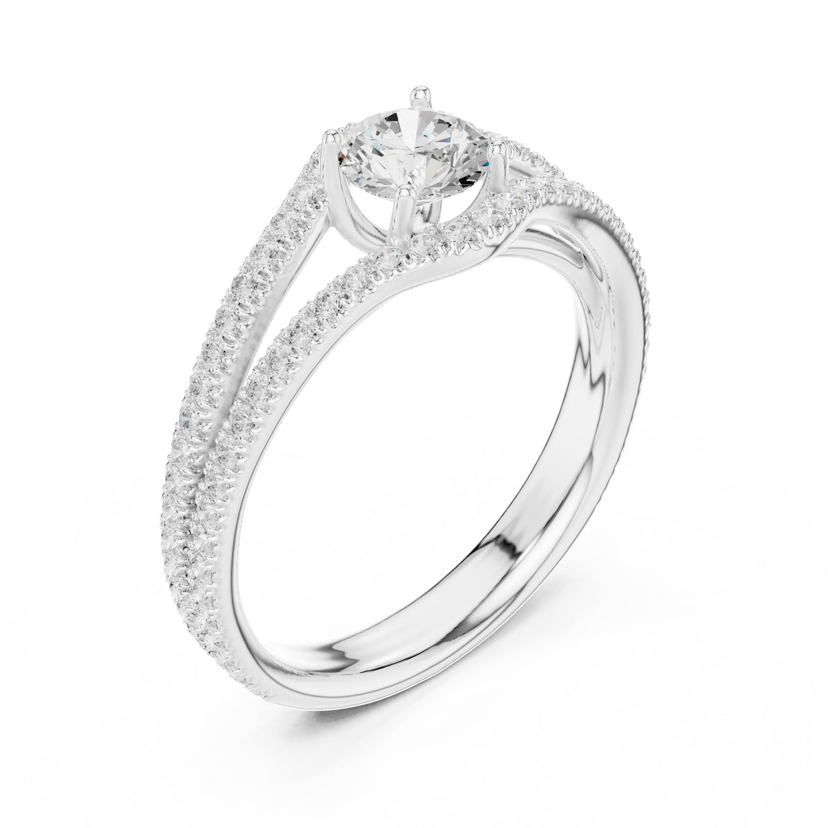Round Twist Lab Grown Diamond Engagement Ring