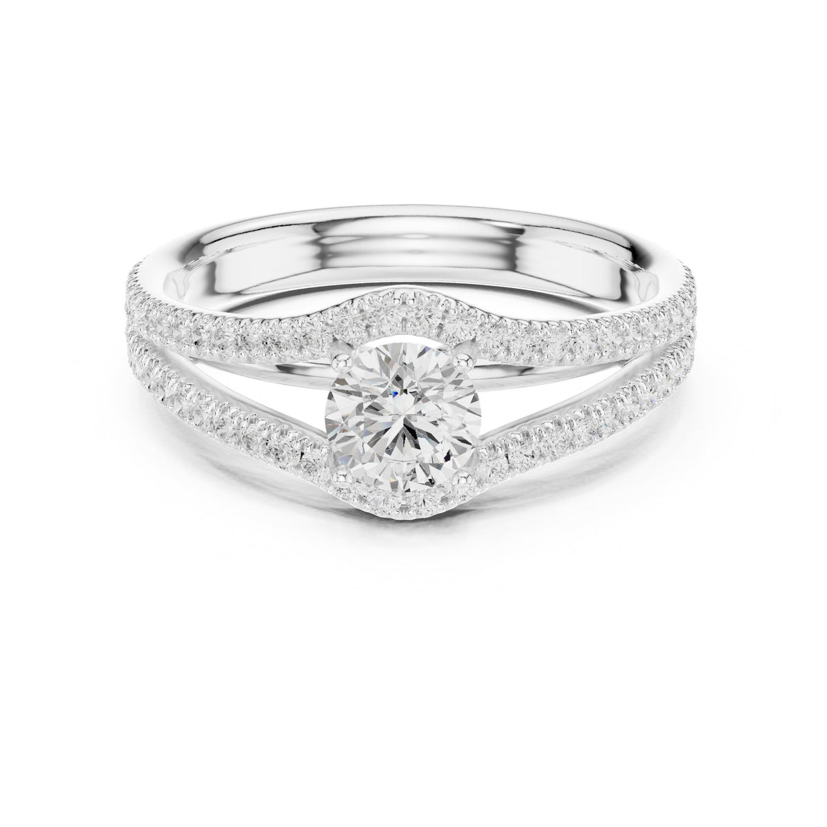 Round Twist Lab Grown Diamond Engagement Ring