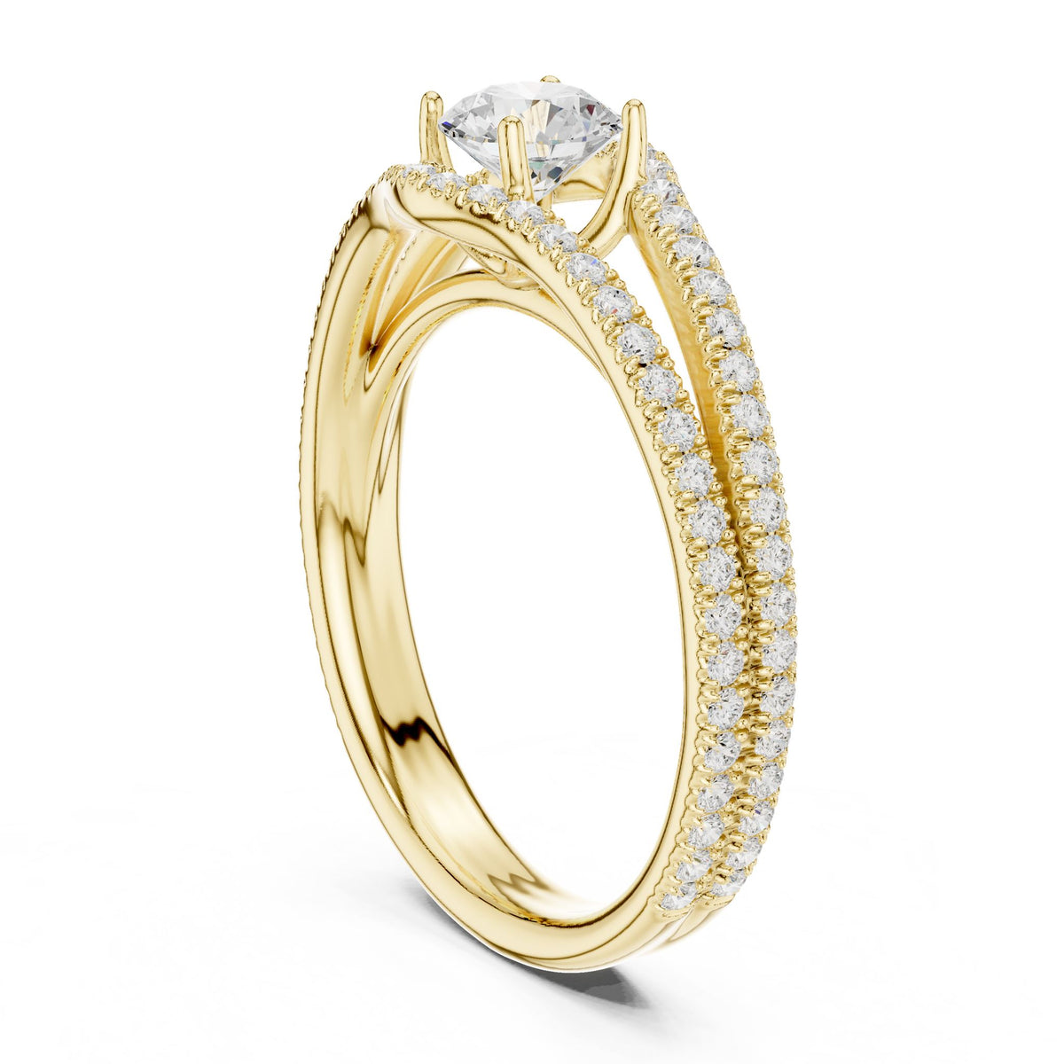 Round Twist Lab Grown Diamond Engagement Ring