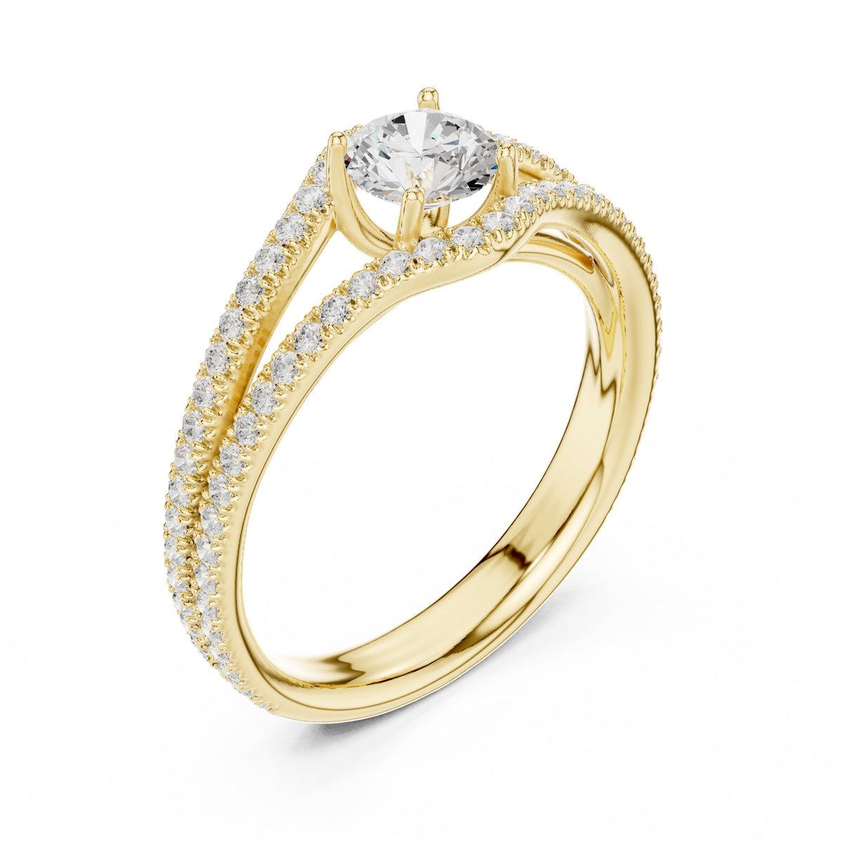Round Twist Lab Grown Diamond Engagement Ring