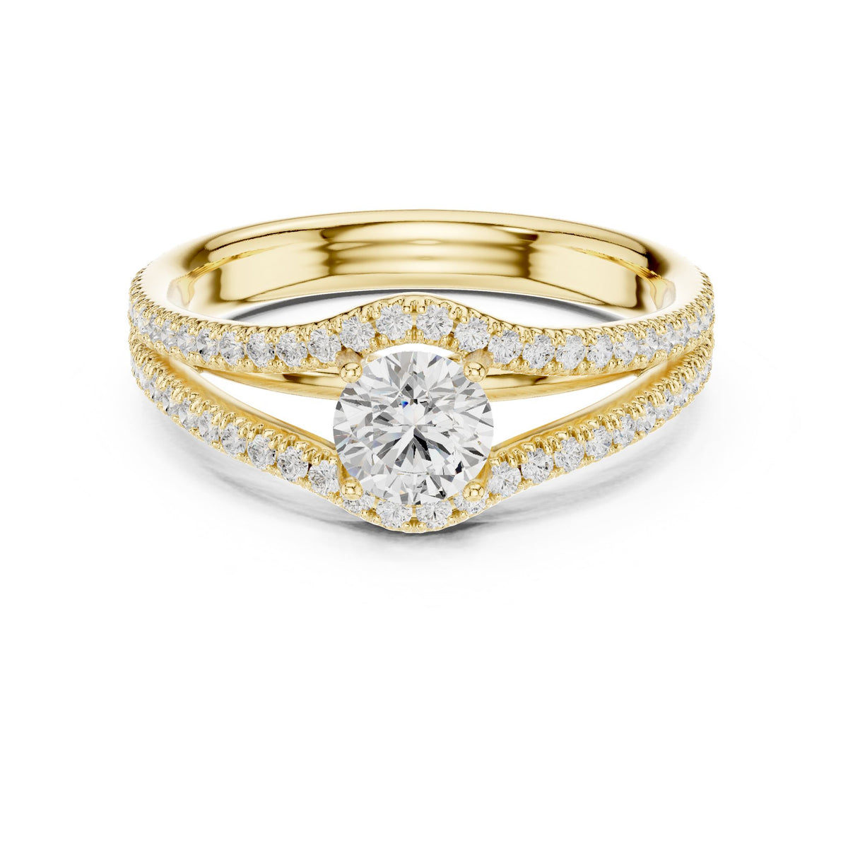 Round Twist Lab Grown Diamond Engagement Ring