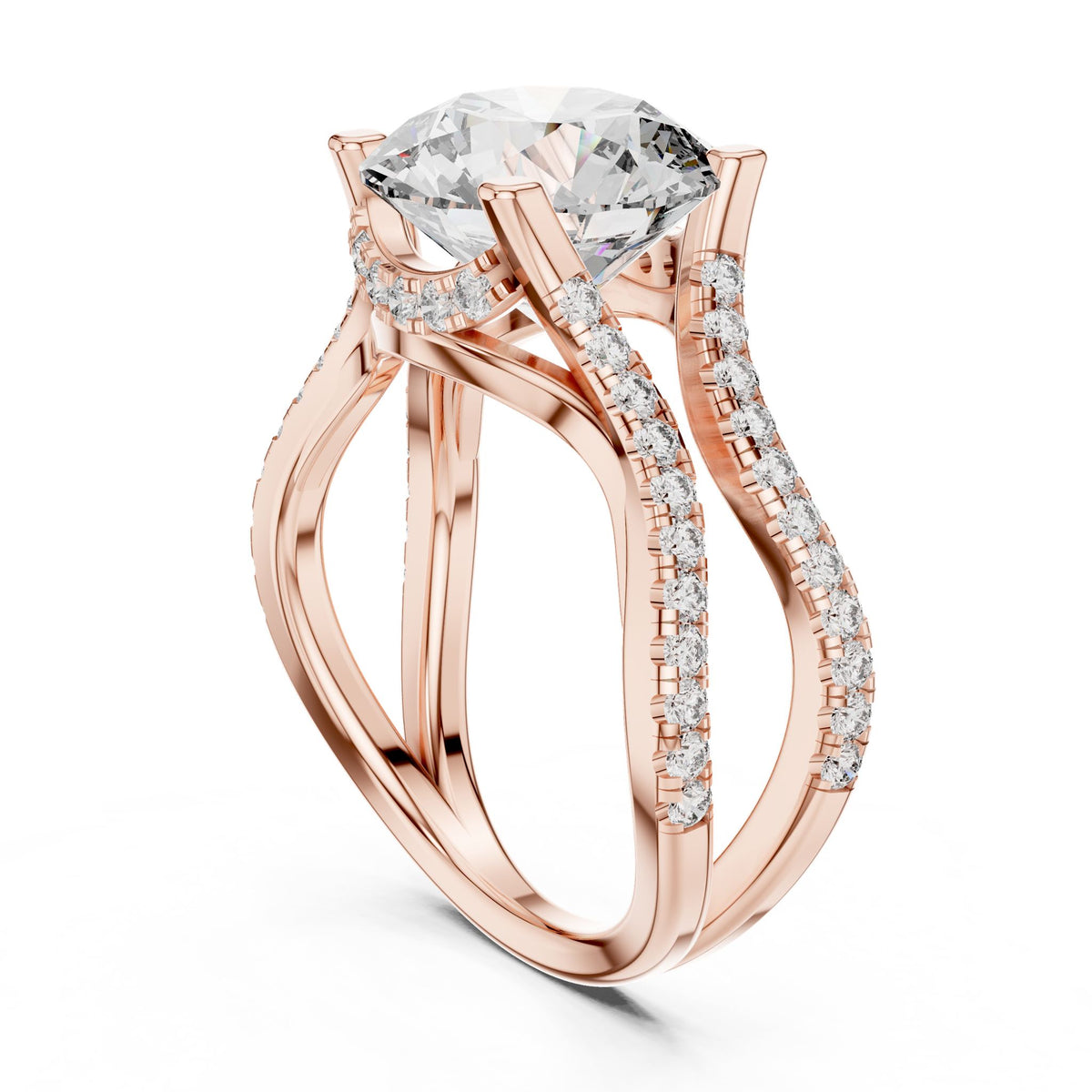 Round Twist Lab Grown Diamond Engagement Ring