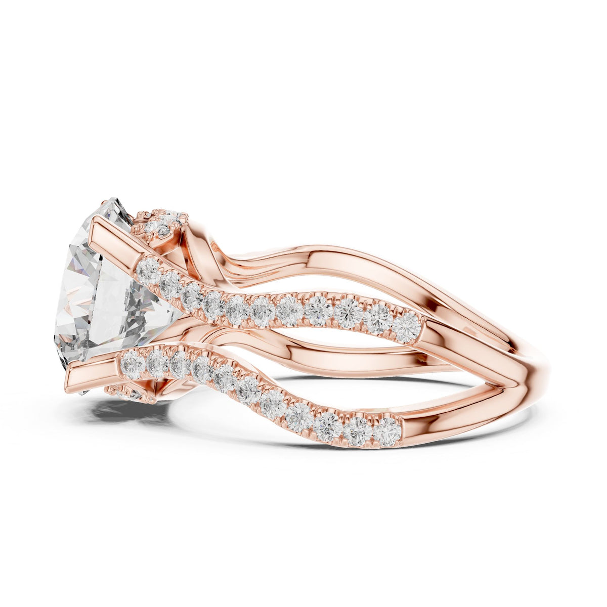 Round Twist Lab Grown Diamond Engagement Ring
