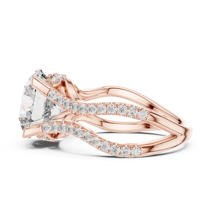 Round Twist Lab Grown Diamond Engagement Ring