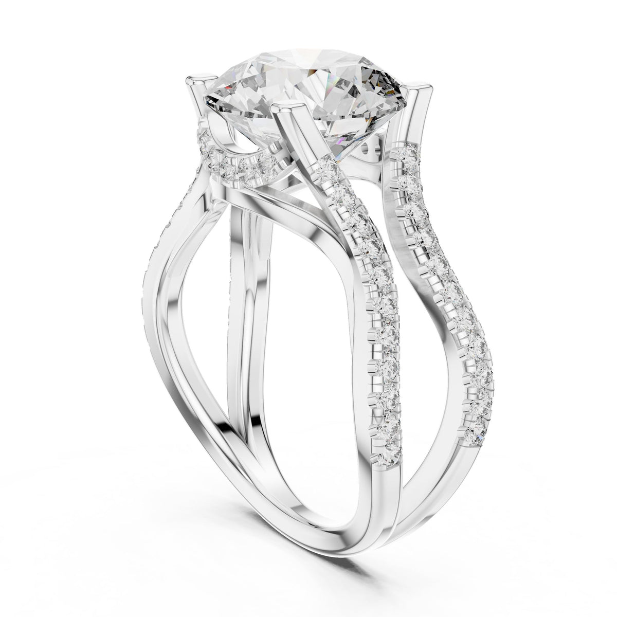 Round Twist Lab Grown Diamond Engagement Ring