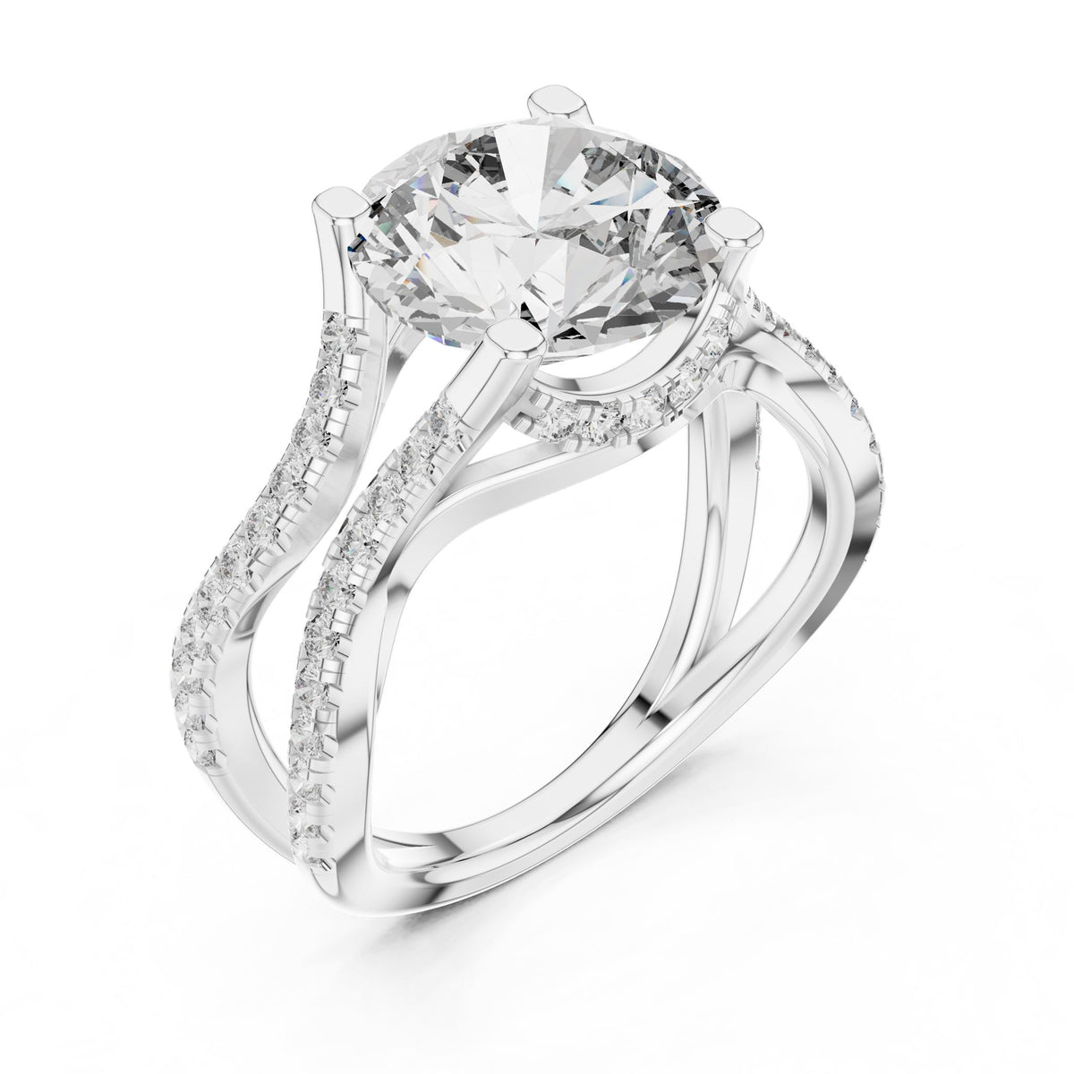 Round Twist Lab Grown Diamond Engagement Ring