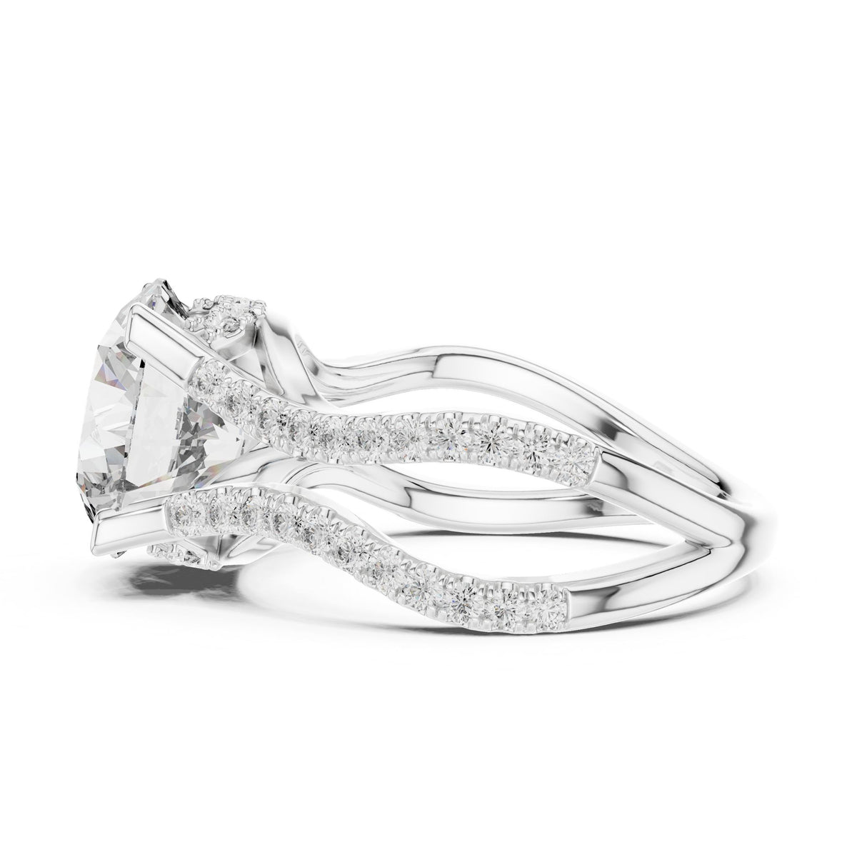 Round Twist Lab Grown Diamond Engagement Ring