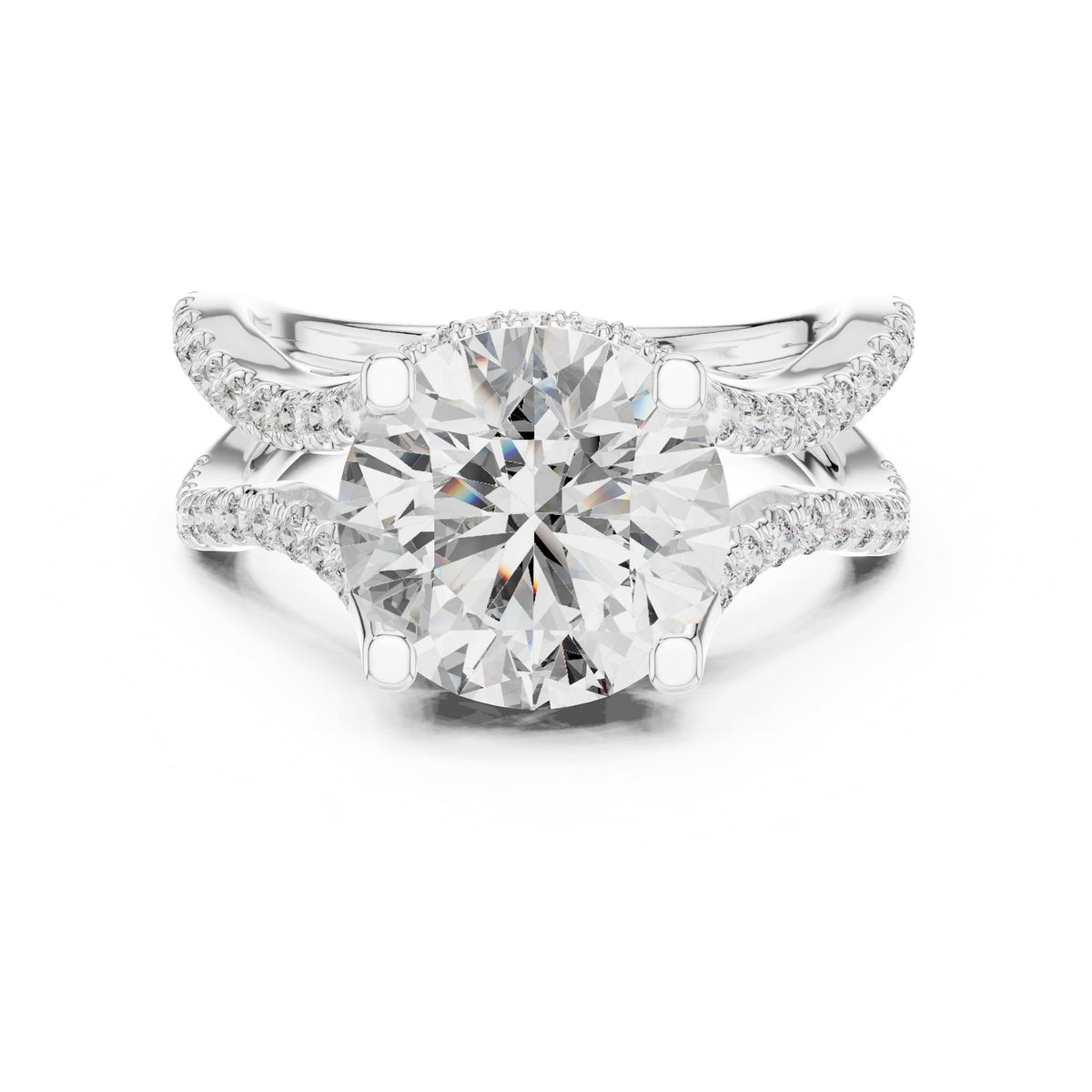 Round Twist Lab Grown Diamond Engagement Ring