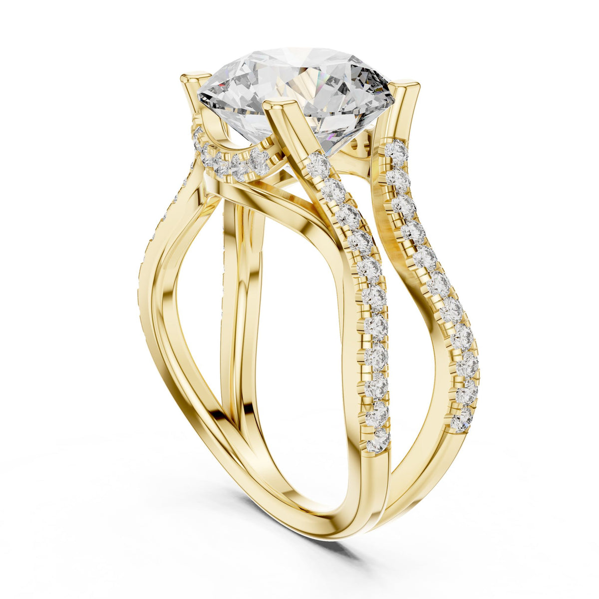 Round Twist Lab Grown Diamond Engagement Ring