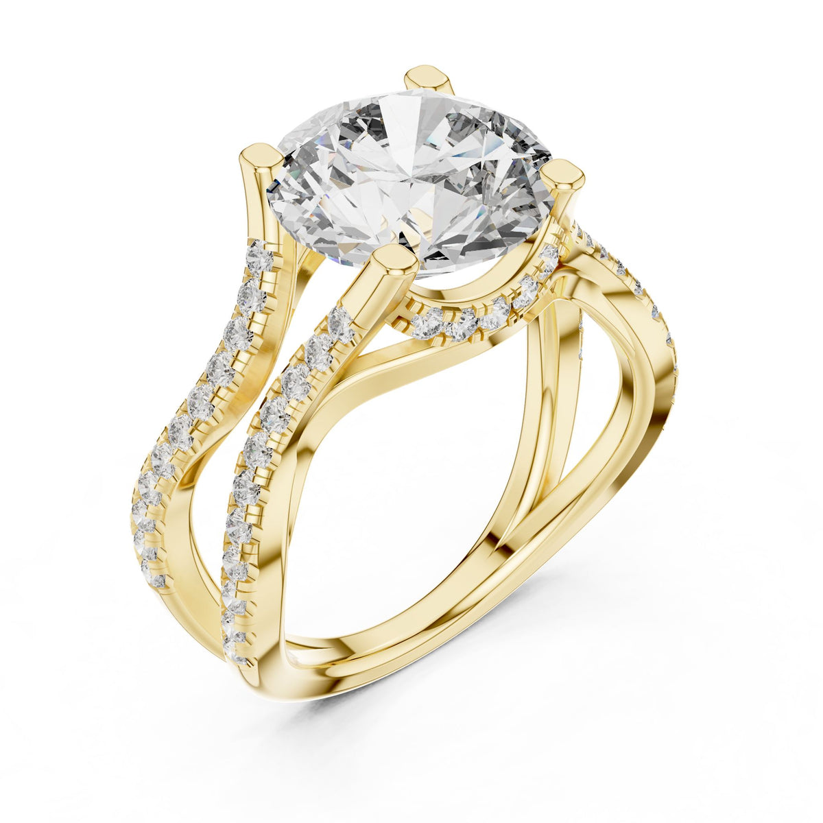Round Twist Lab Grown Diamond Engagement Ring